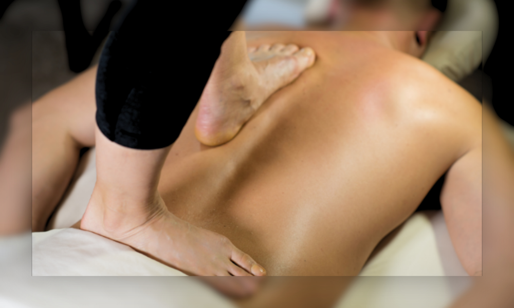 Ashiatsu Massage ashiatsu feet on back massage