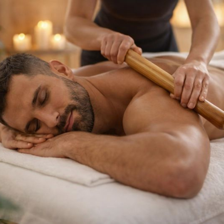 bamboo massage treatment for back pain in wellness spa carol stream, IL